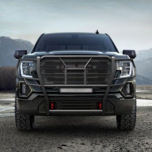 GMC SIERRA 1500 RUGGED GRILLE GUARD KIT with 20in Double LED Light Bar RU-GMSI19-B-K1