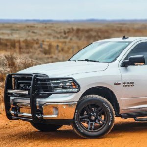 Own the road with confidence! Our Grille Guard adds a touch of toughness to your RAM 1500, making every journey an adventure.