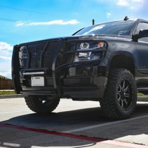 Don't just drive, dominate! Our Rugged HD Grille Guard Kit transforms your Tahoe into the ultimate off-road warrior