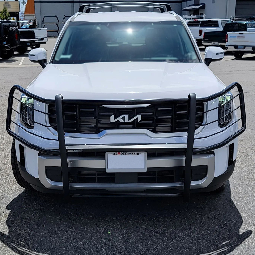 Unveiling the beast from every angle! 👀 Swipe left to explore the fierce design of our grille guard on the KIA Telluride. 🔥  Grille Guard | 17KI01MA
